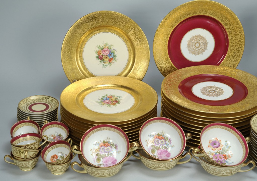 Lot 701: Large group of porcelain dinnerware, 4 patterns