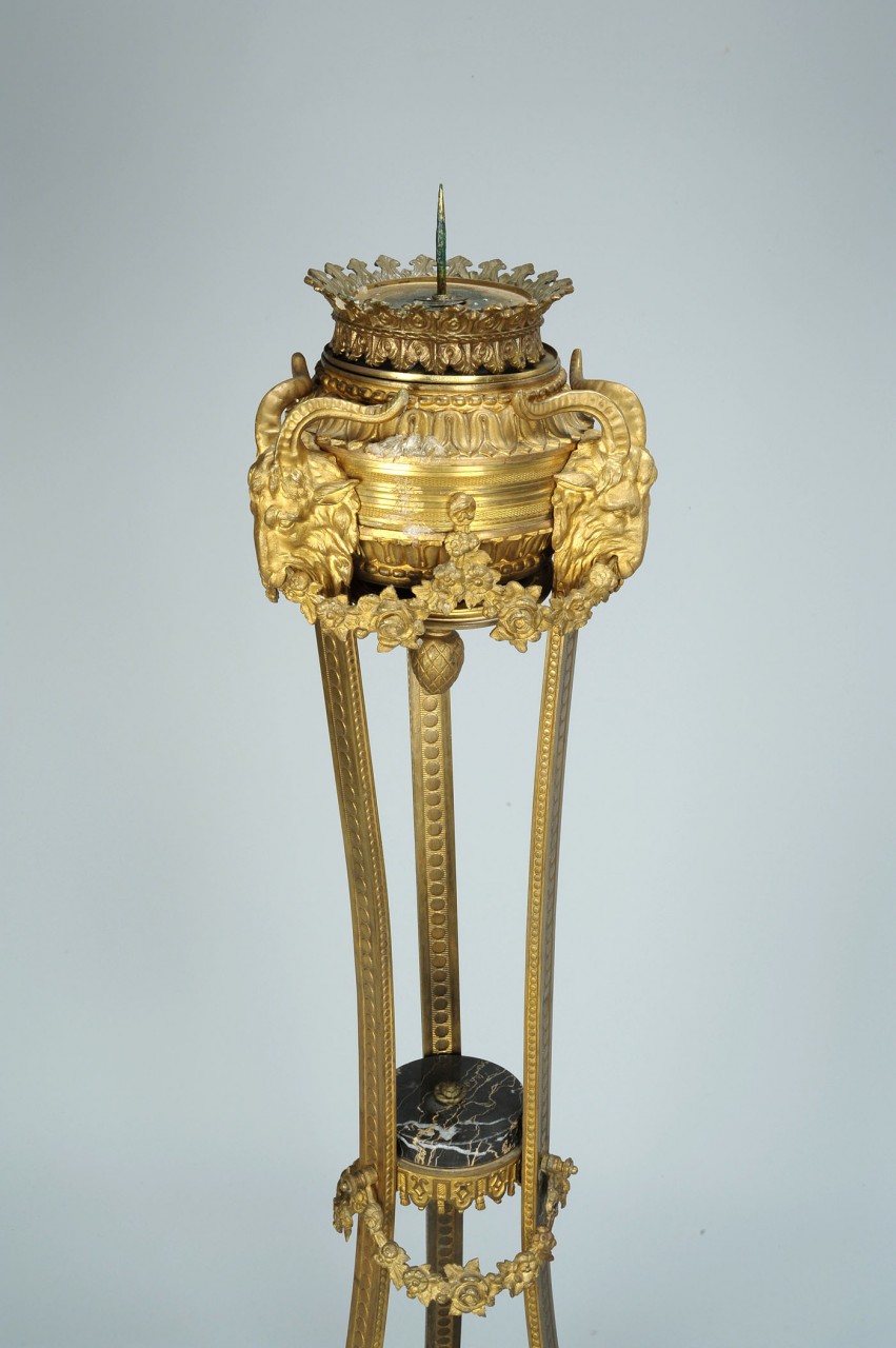 Lot 708: Neoclassical style torchiere or pricket stand, 47"