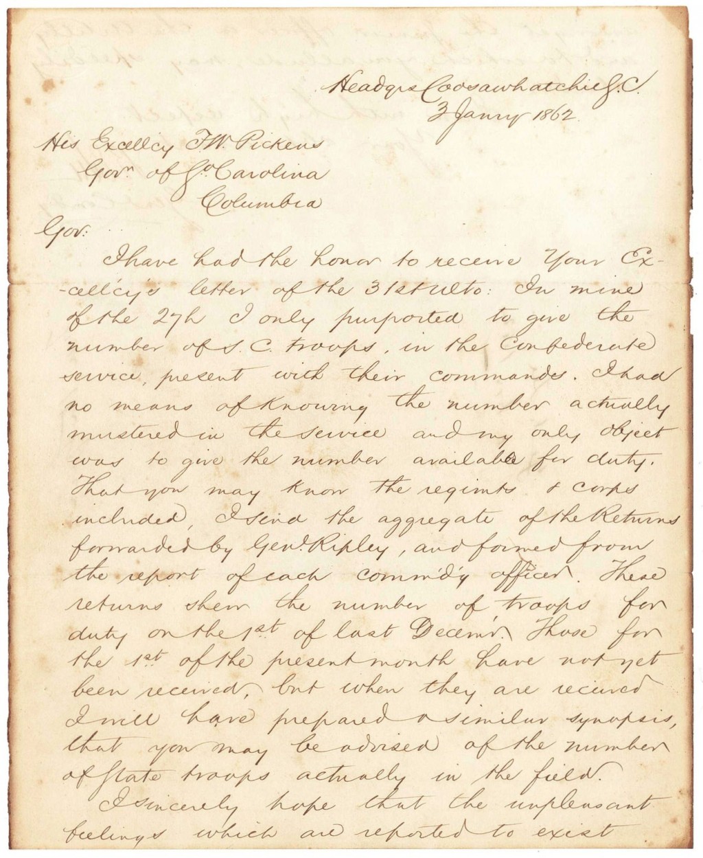 Lot 70: 1862 Robert E. Lee War Signed Letter