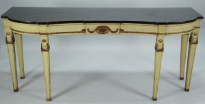 Lot 712: French Painted Serving Table w/  Urn Decoration