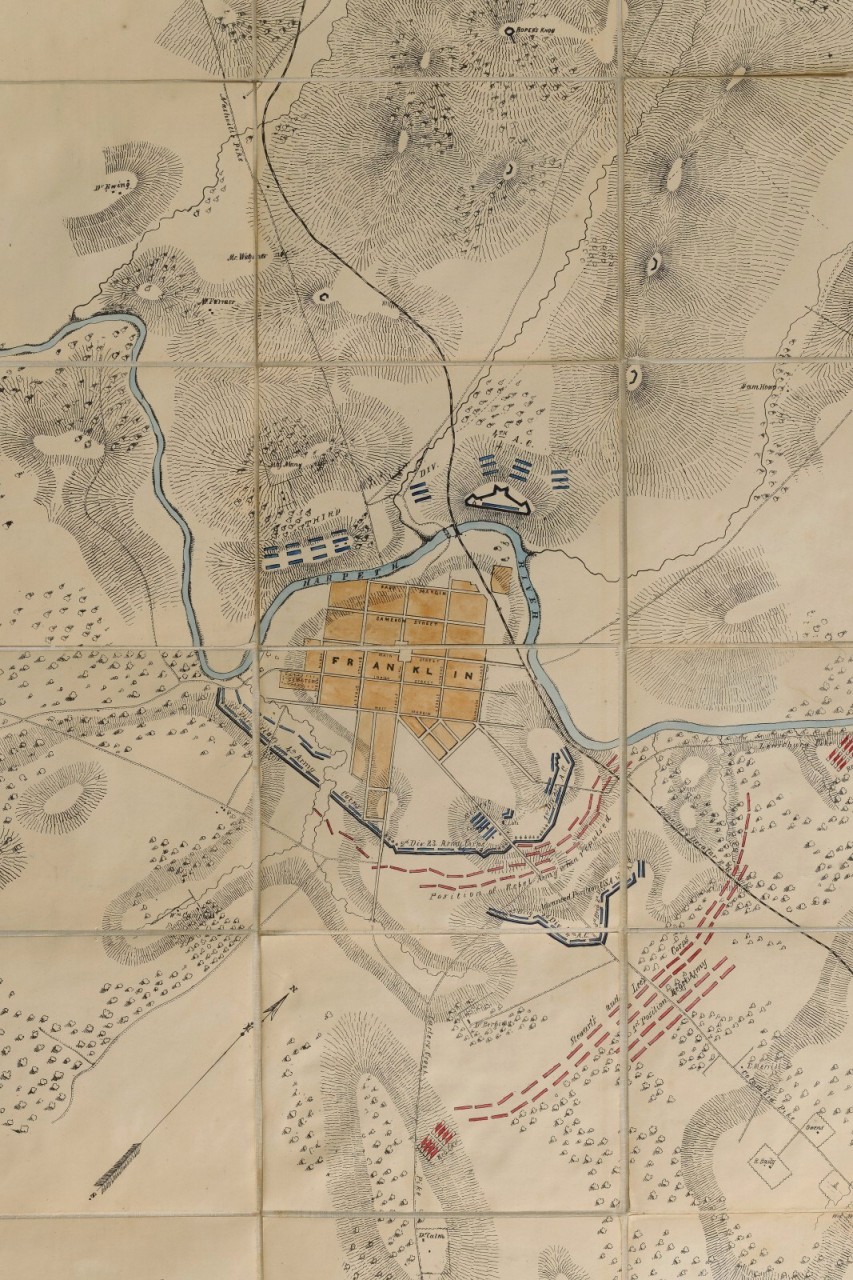 Lot 72: Folding map, Battle of Franklin