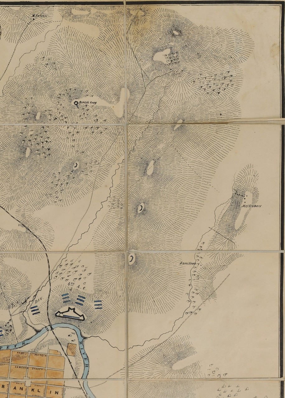 Lot 72: Folding map, Battle of Franklin