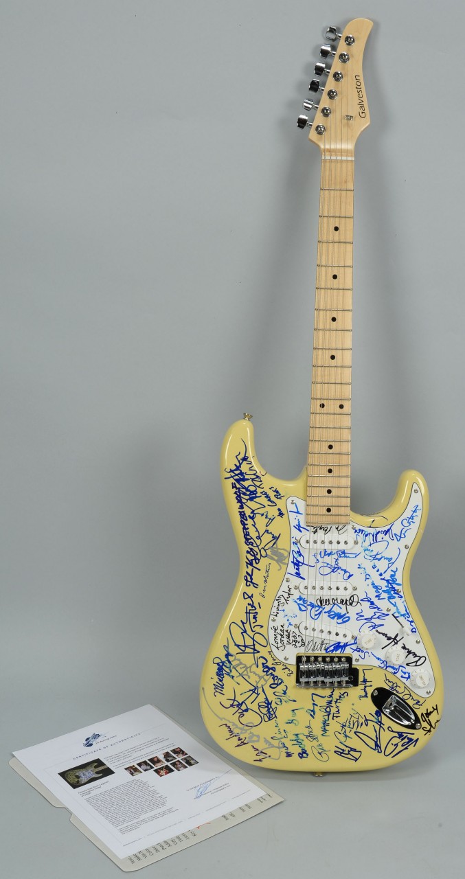 Lot 736: Filmore East Rock Legends Autographed Guitar