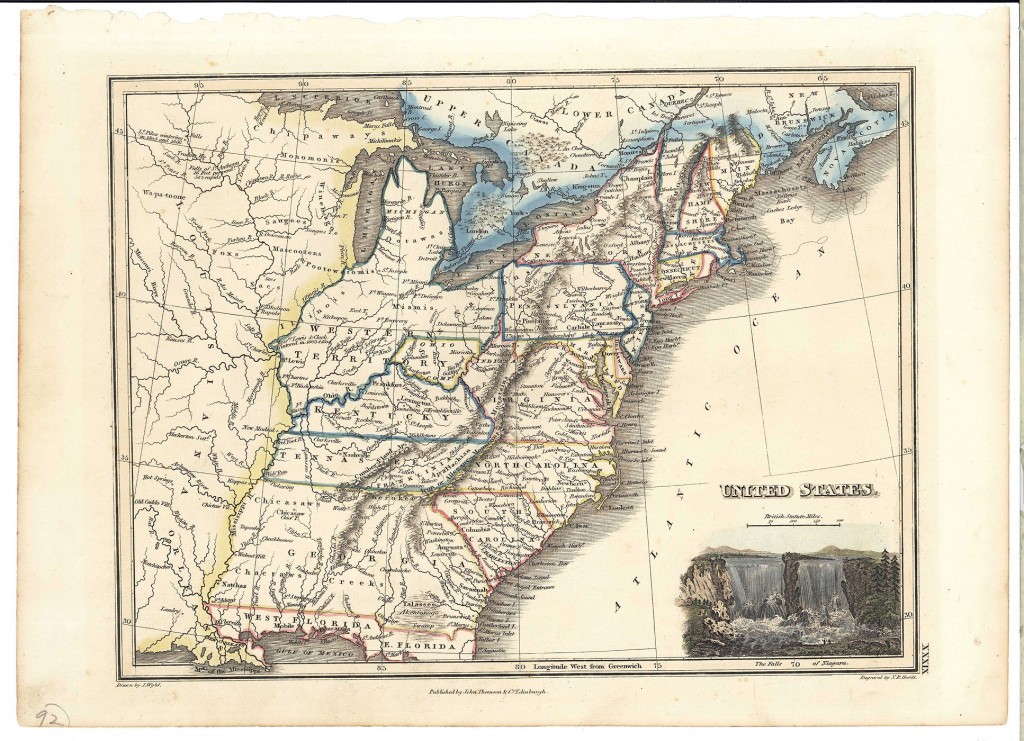 Lot 73: 1813 Wyld Map of US, East TN called Franklinia
