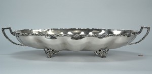 Lot 750: Monumental Mexican Sterling Centerpiece Dish