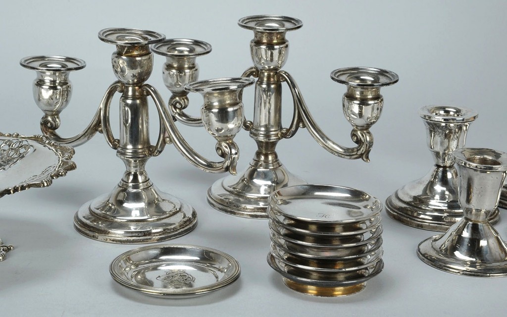 Lot 760: Group of Sterling & Silver Plate Items, incl Tiffa