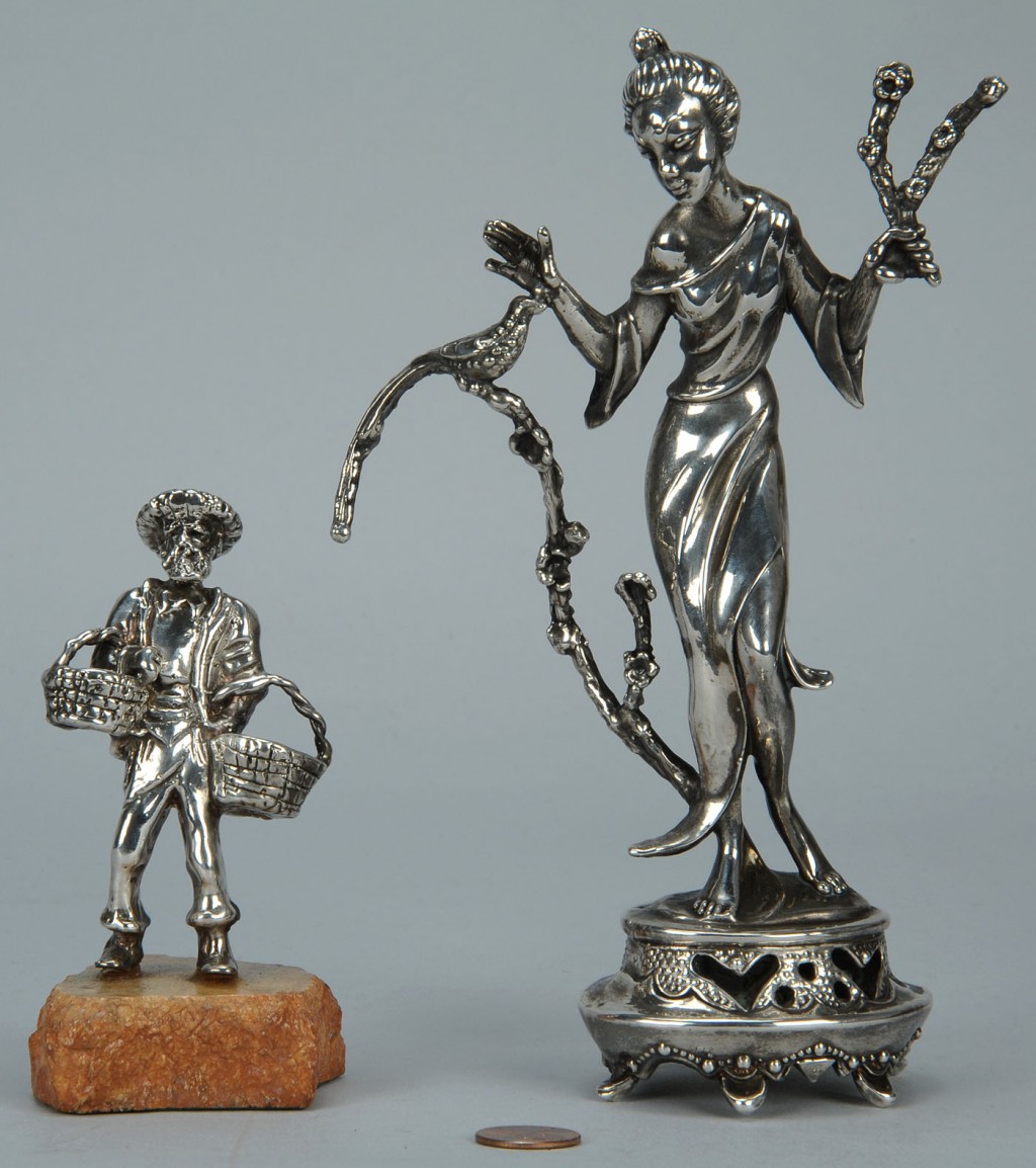 Lot 764: 2 Sterling Silver Clad Figurals, poss. Robert Isra