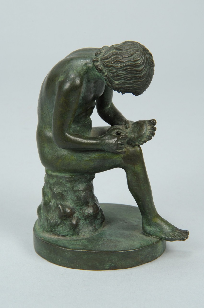 Lot 767: Two Small Sculptures, including Spinario & ashtray
