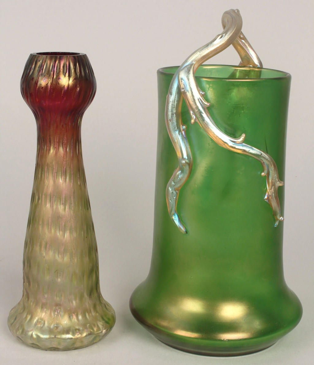 Lot 776: 8 Art Glass items incl. Rindskopf, Mt. Washington