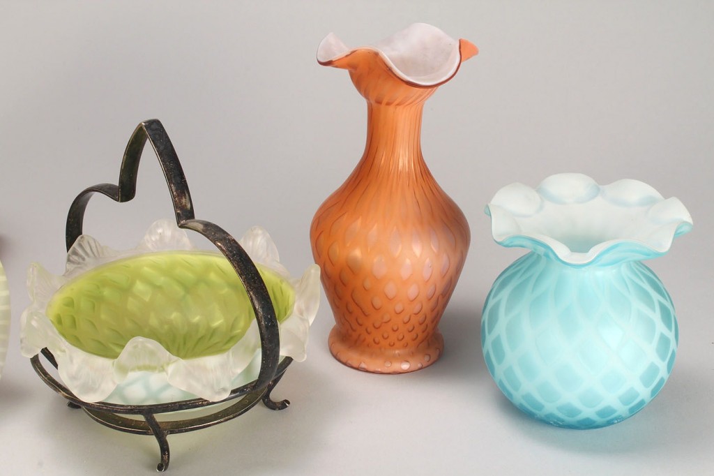 Lot 779: Group of 6 Satin Glass Items