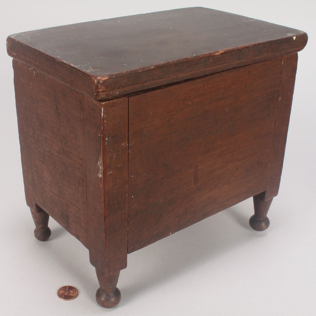 Lot 78: Miniature Southern box, sugar chest form, orig. su