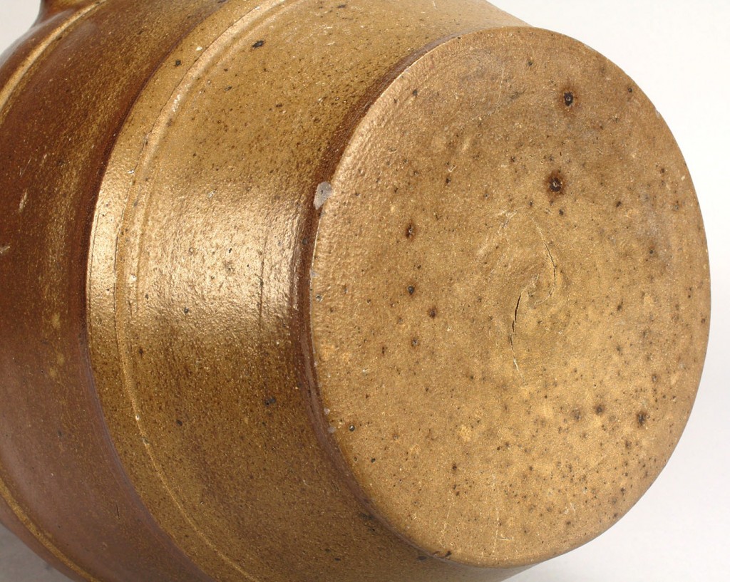 Lot 92: Rare Middle TN Pottery Rundlet,  J. Crawley, 1851