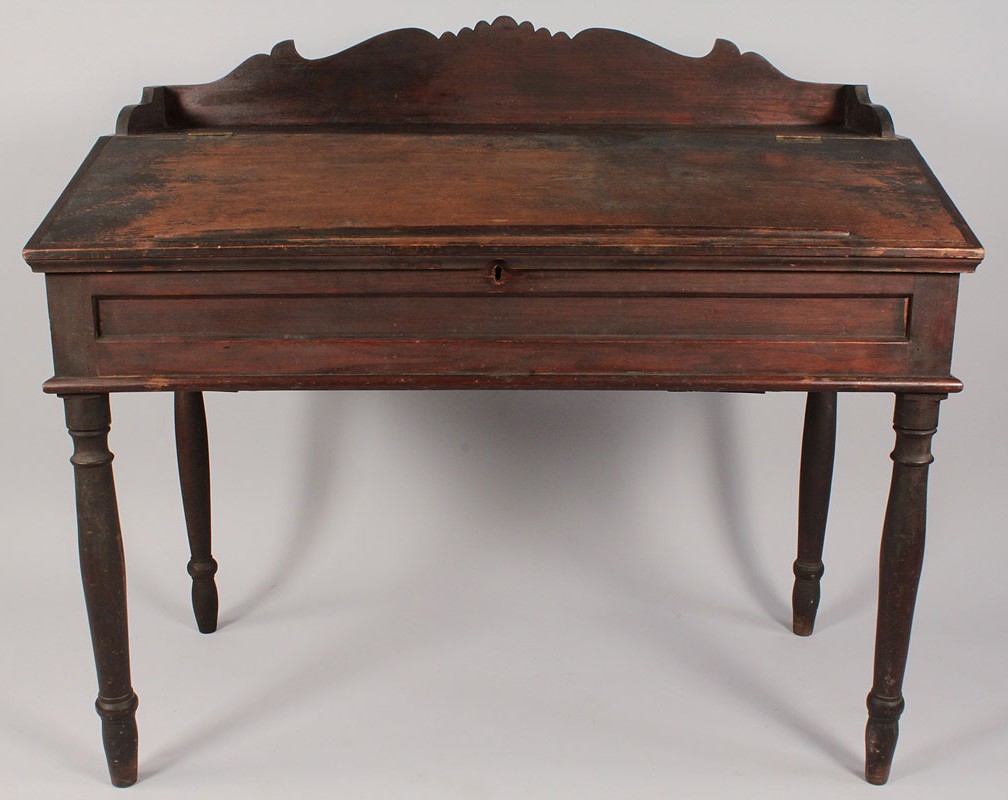 Lot 105: SW Virginia Sheraton style desk, old surface
