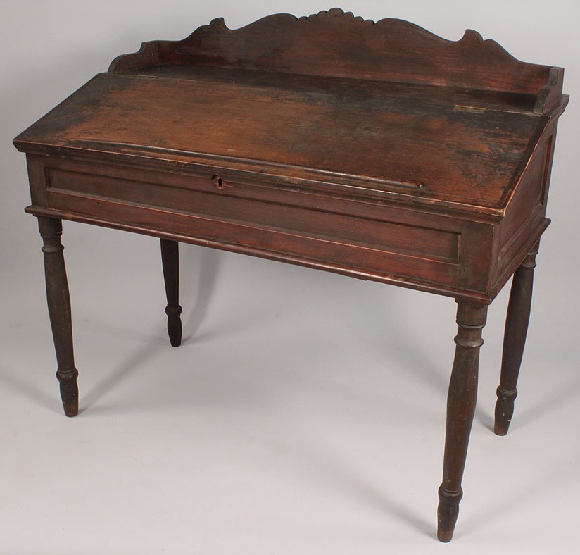 Lot 105: SW Virginia Sheraton style desk, old surface