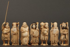 Lot 11: Boxed Set of 7 Ivory Asian Figures, Ivory