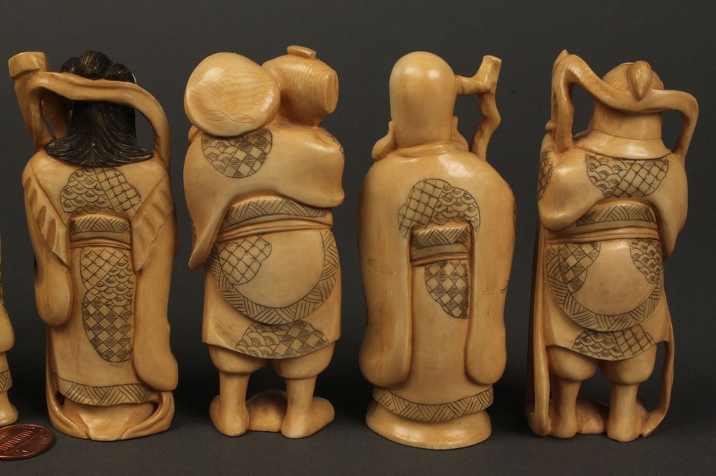 Lot 11: Boxed Set of 7 Ivory Asian Figures, Ivory