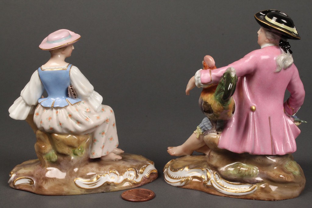 Lot 120: Pair of Meissen Figurines