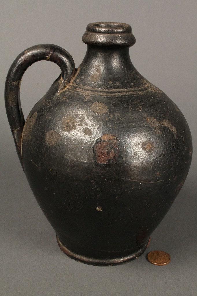 Lot 124: Tennessee redware jug and stoneware creampot
