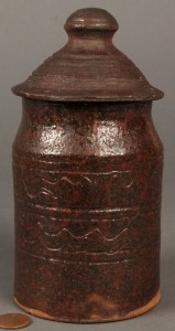Lot 126: East TN Miniature Redware Sugar Jar