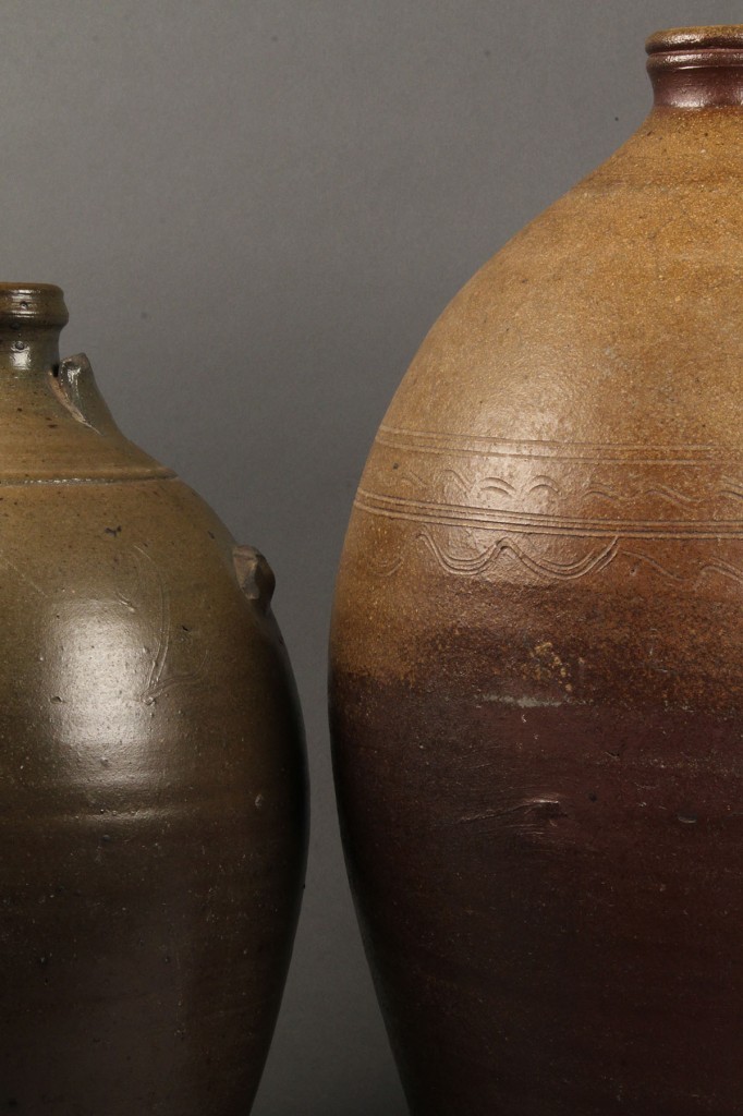 Lot 132: Lot of 2 Middle TN Stoneware pottery Jugs