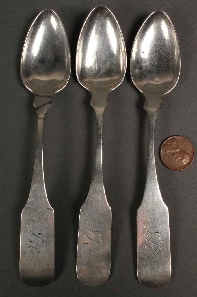 Lot 138: 3 Samuel Bell, TN coin silver teaspoons
