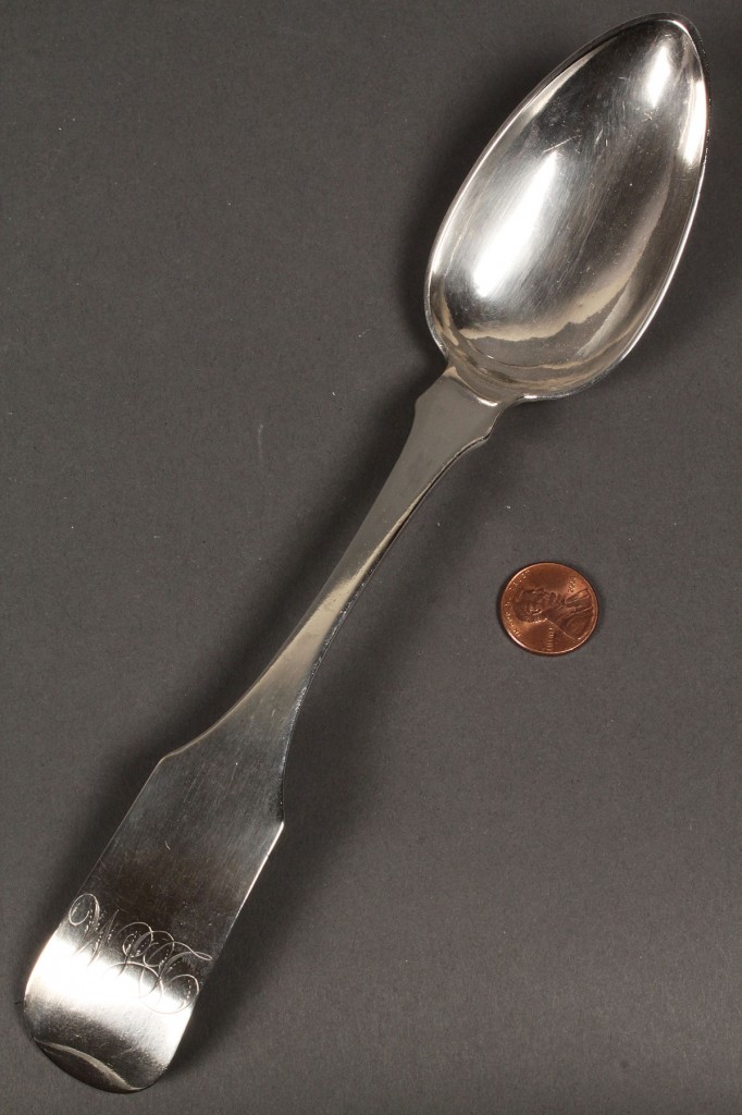 Lot 140: Dumoutet Coin Silver Serving Spoon