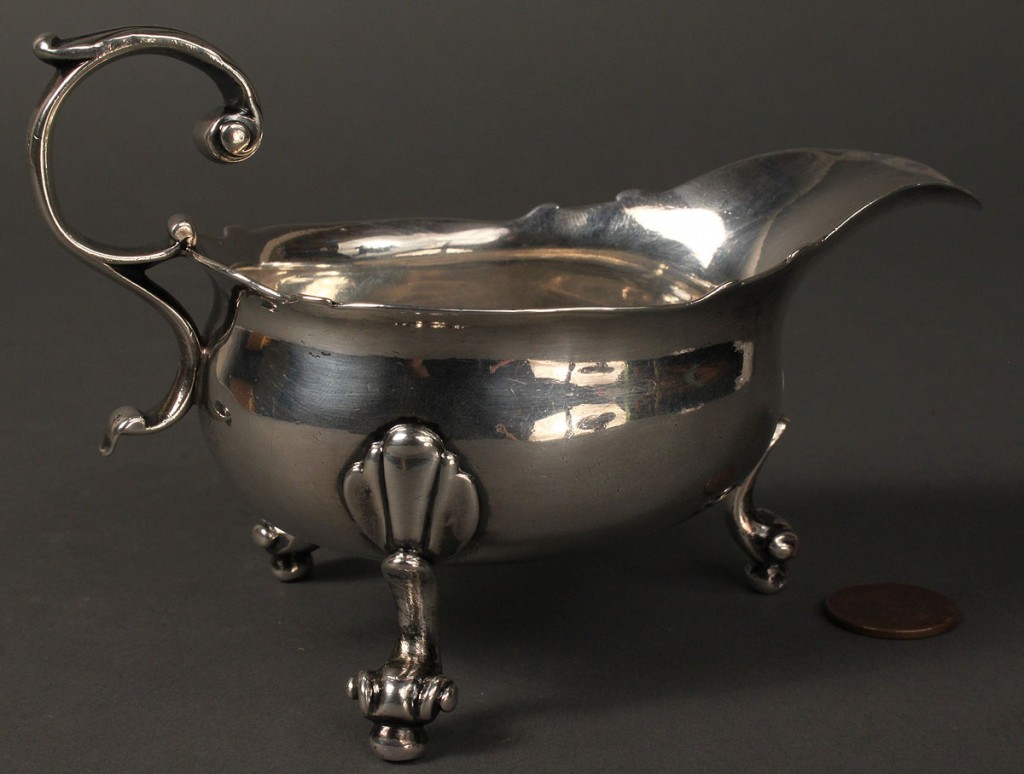 Lot 146: George II Sterling Silver Sauceboat