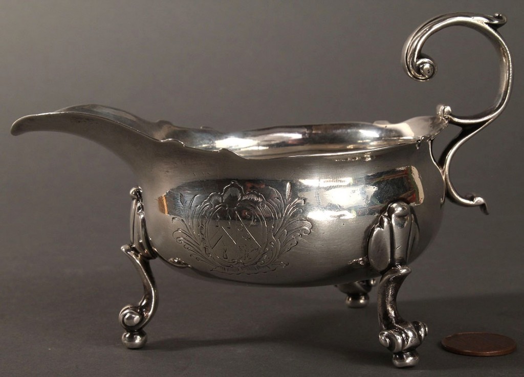 Lot 146: George II Sterling Silver Sauceboat