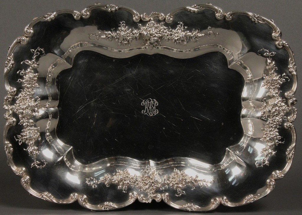 Lot 151: Sterling Silver Tray, Charles Warren retail mark