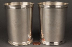 Lot 155: Pair KY Sterling Julep Cups, Harry McCord