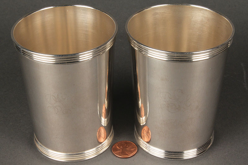 Lot 155: Pair KY Sterling Julep Cups, Harry McCord