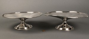 Lot 161: Pair of large Weidlich Sterling fruit compotes