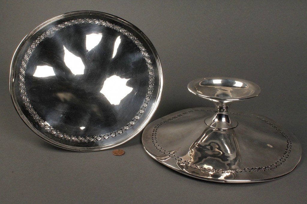 Lot 161: Pair of large Weidlich Sterling fruit compotes