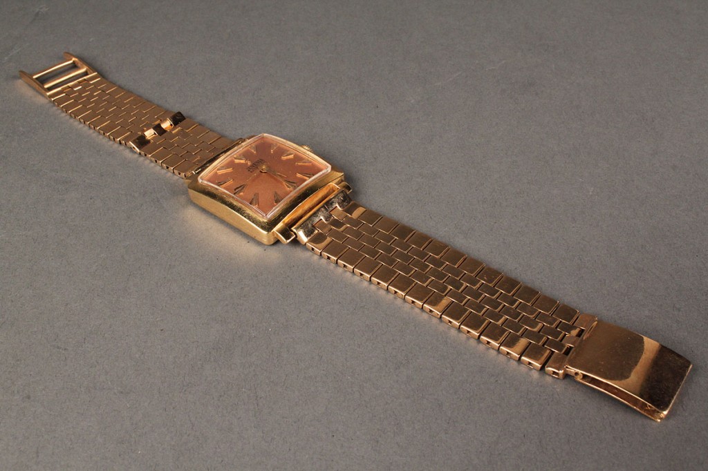 Lot 167: Men's Juvenia 14K & 18K pink gold watch