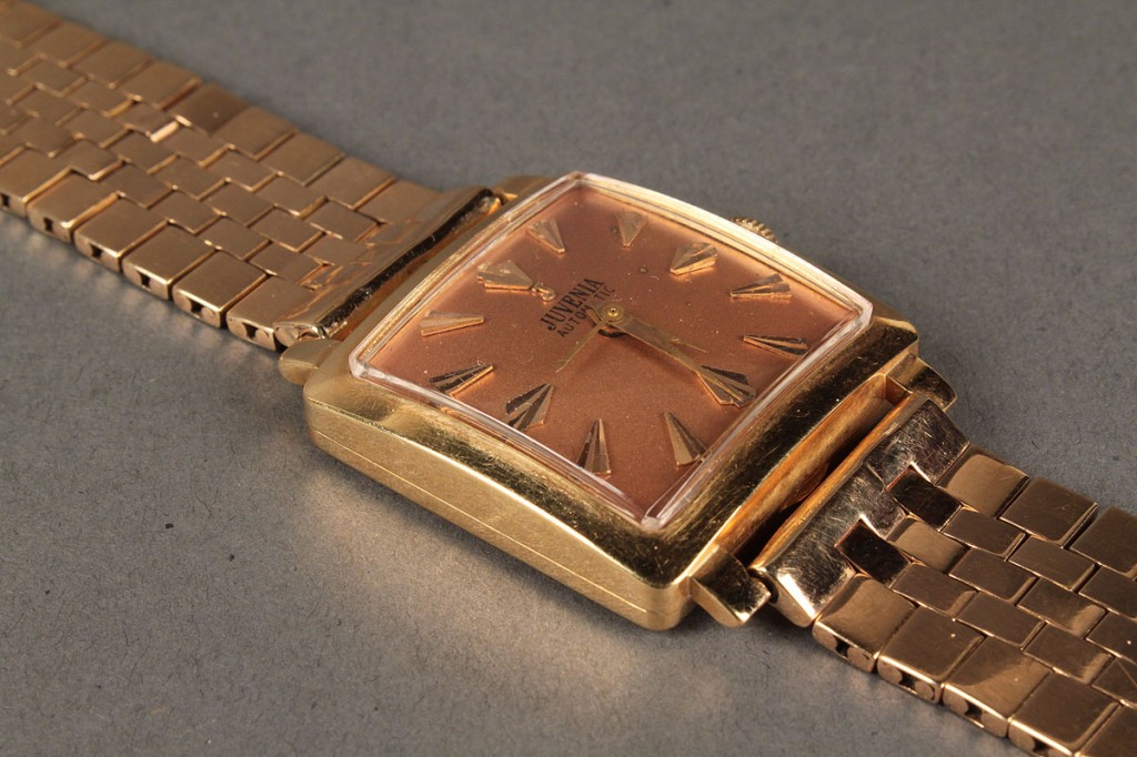 Lot 167: Men's Juvenia 14K & 18K pink gold watch