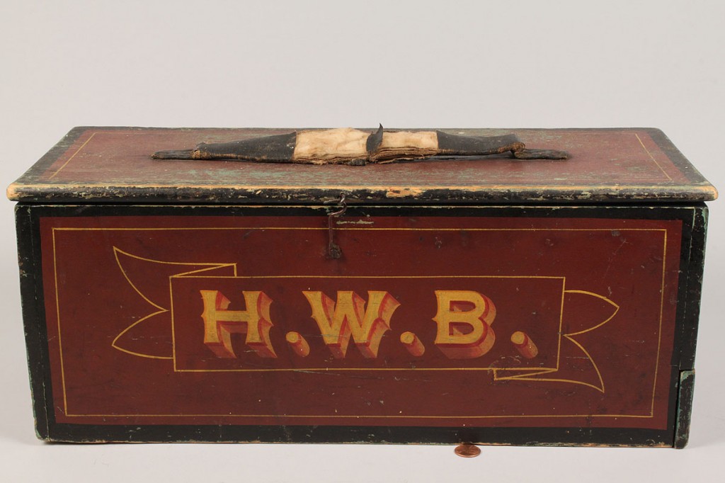Lot 181: Paint and Stencil Decorated Storage Box