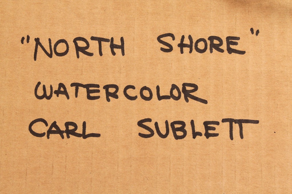 Lot 192: Carl Sublett Watercolor titled "North Shore"