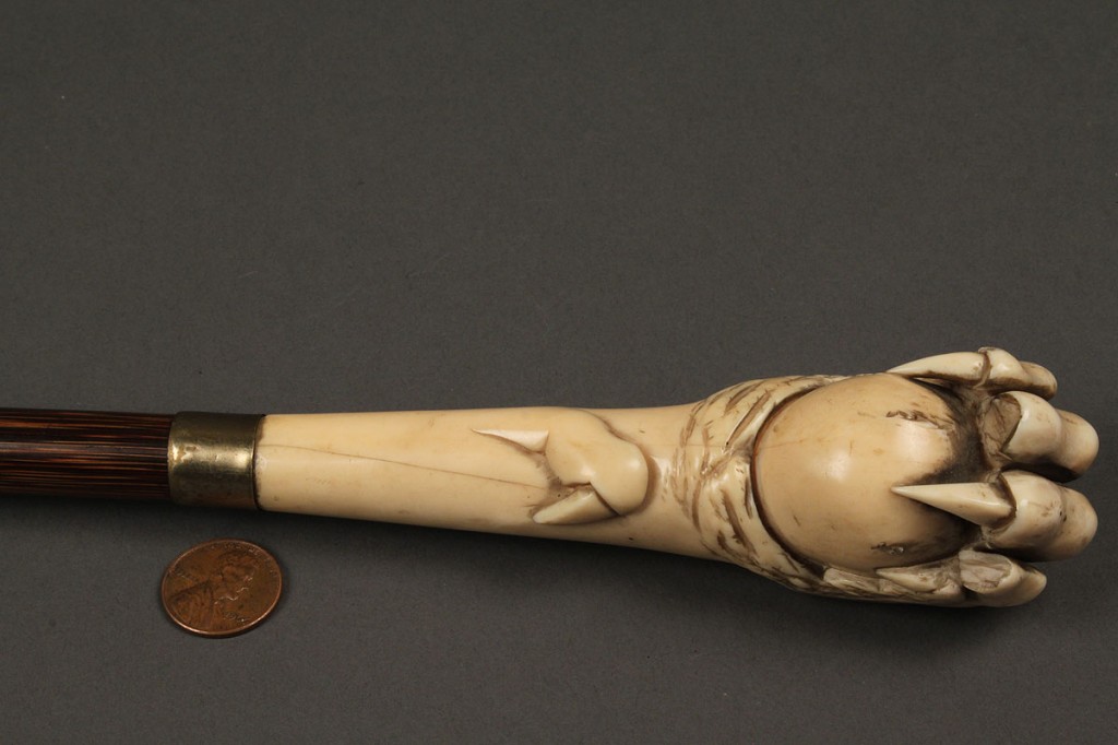 Lot 1: Umbrella with Ivory and rosewood handle