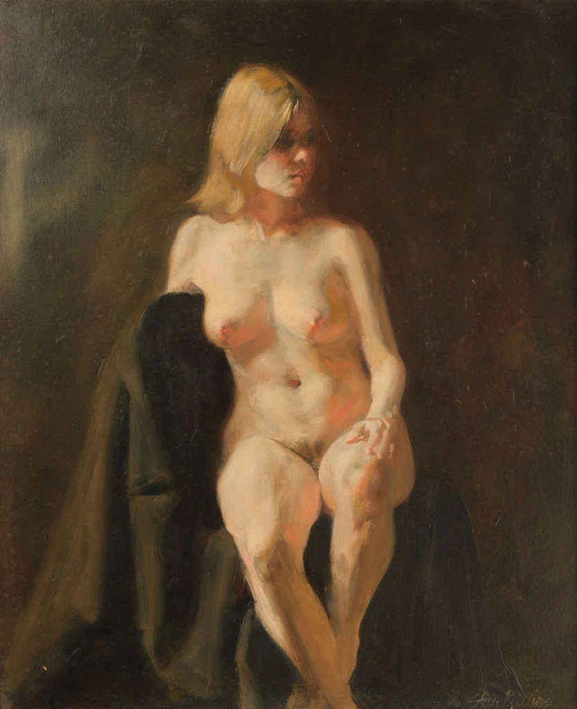 Lot 202: Stan Phillips Oil on Panel, "Nude"