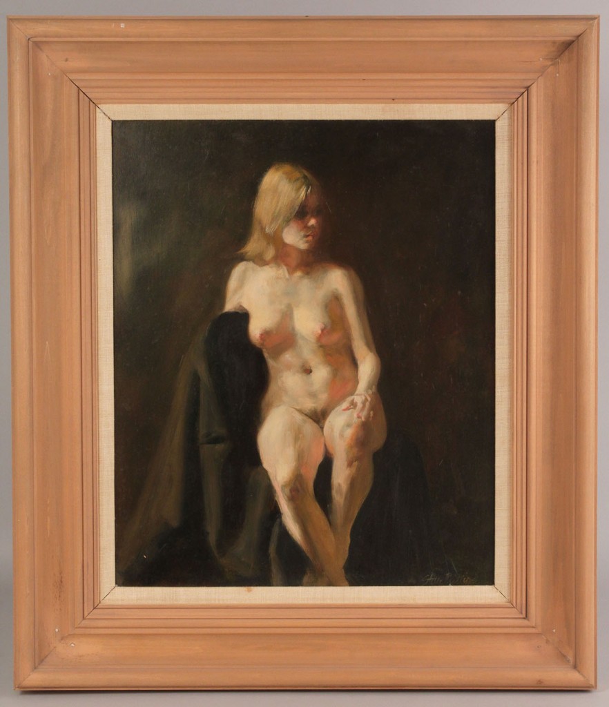 Lot 202: Stan Phillips Oil on Panel, "Nude"