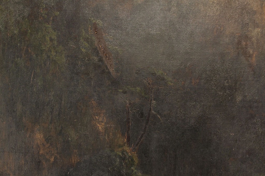 Lot 204: John J. Barber, oil on canvas, Landscape w/ Fisherman
