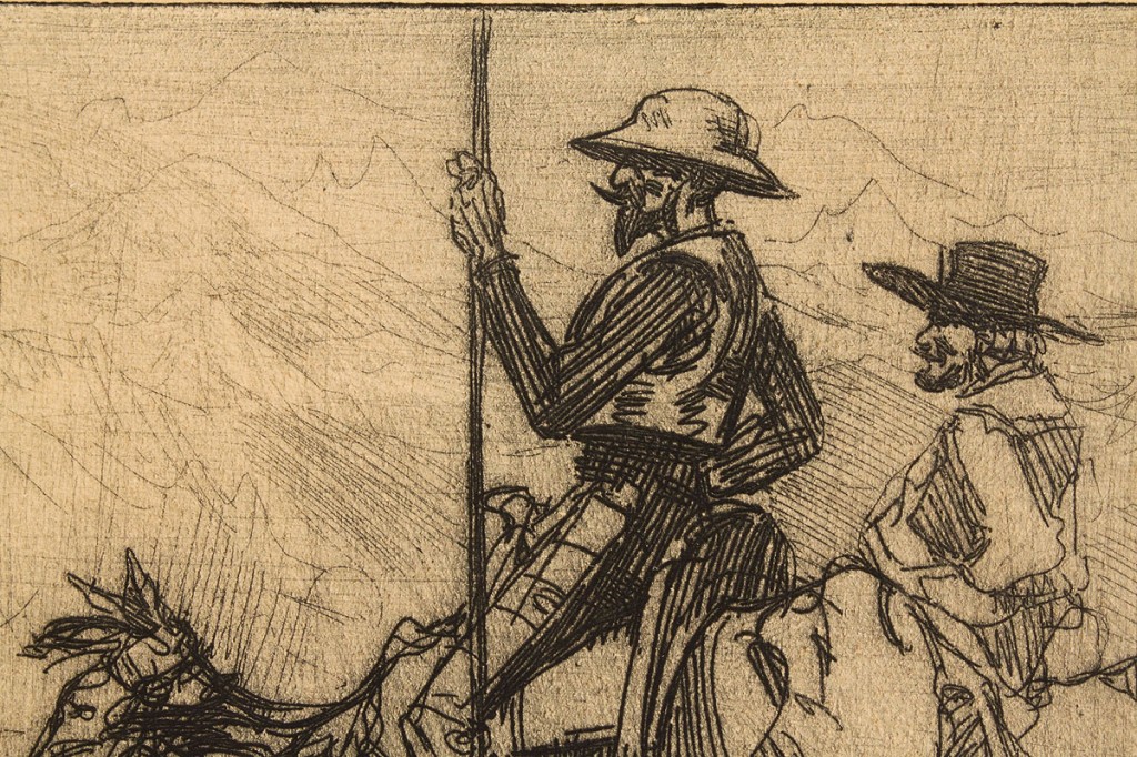 Lot 211: Edward Hopper Etching, "Don Quixote"