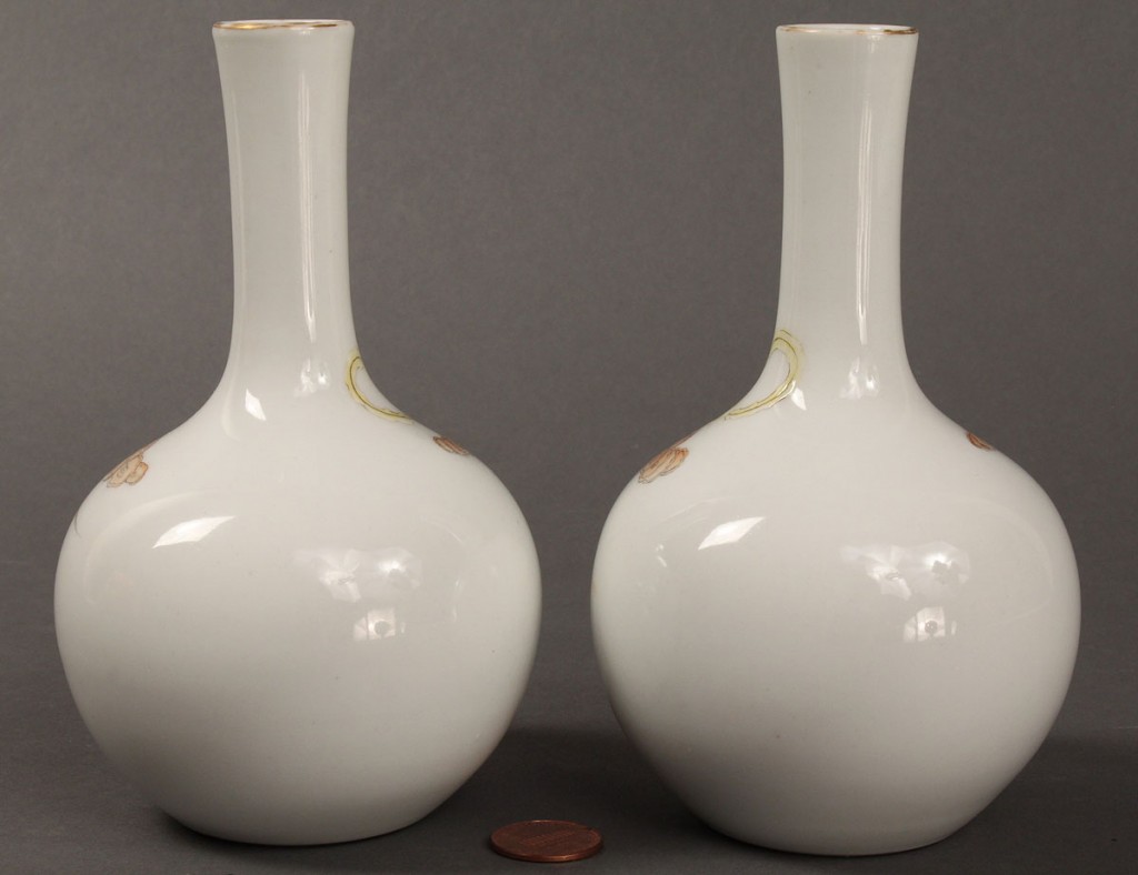 Lot 21: Pair of Famille Rose Republic Vases, Hung-hsien Mark