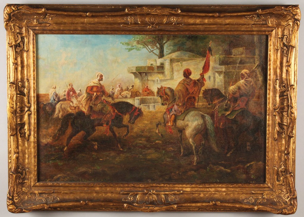 Lot 223: 19th c. Orientalist Painting, style of Schreyer