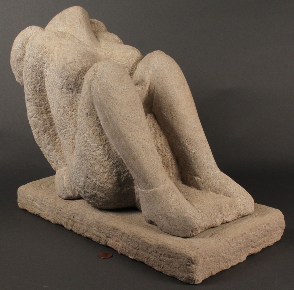 Lot 230: Limestone sculpture attr. Puryear Mims