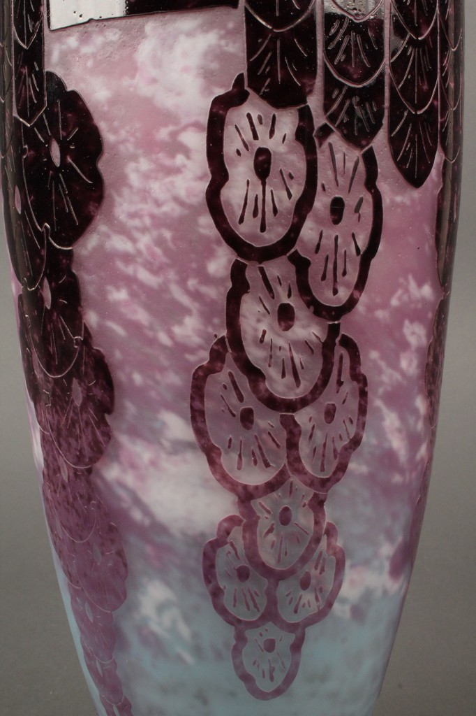 Lot 236: Charder Art Deco Cameo Glass Vase, 13"