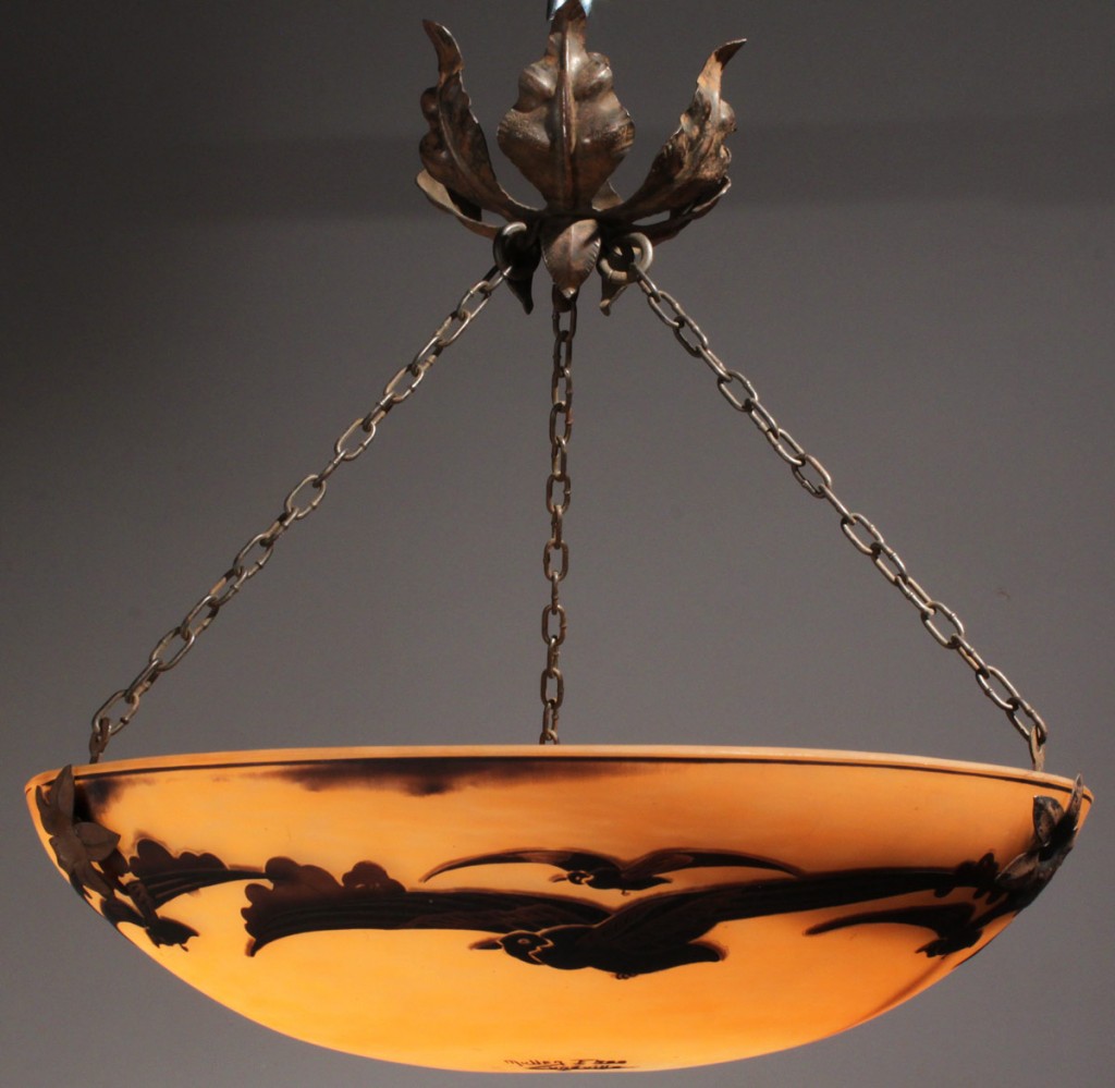 Lot 239: Muller Freres French Art Glass Chandelier