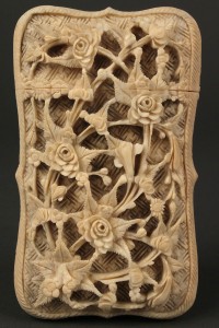 Lot 247: Chinese carved ivory card case