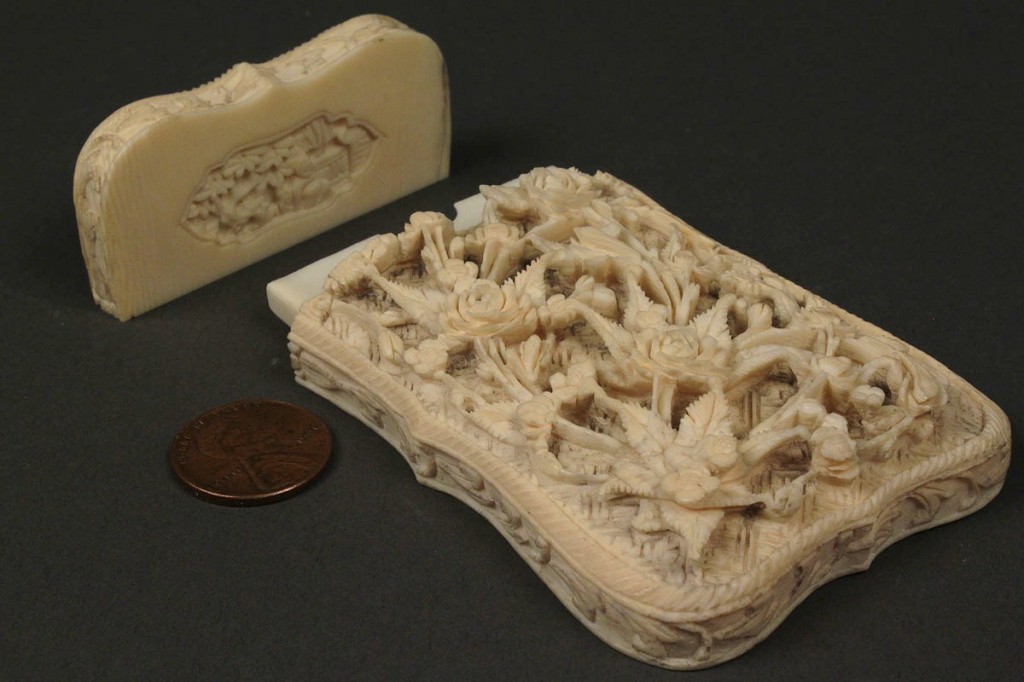 Lot 247: Chinese carved ivory card case