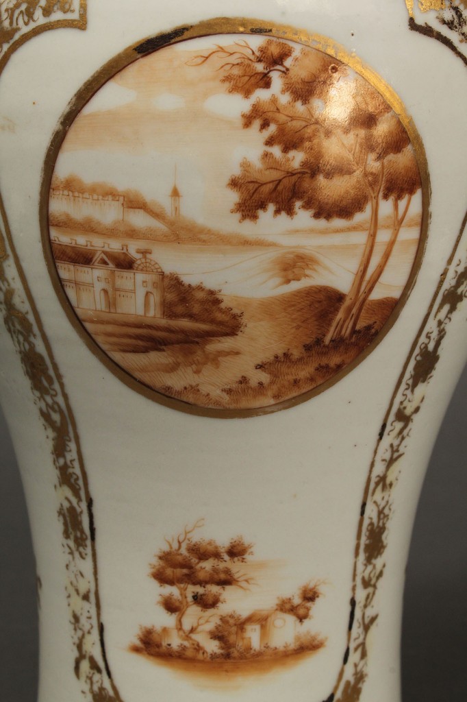Lot 260: Pair of Chinese Export Baluster Vases